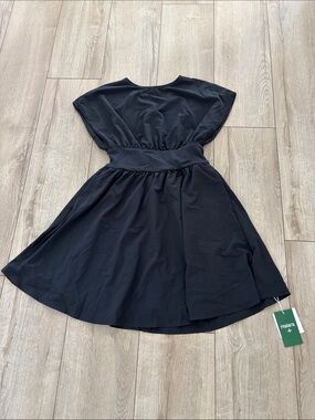 HALARA Black Midi Fit-and-Flare Dress
